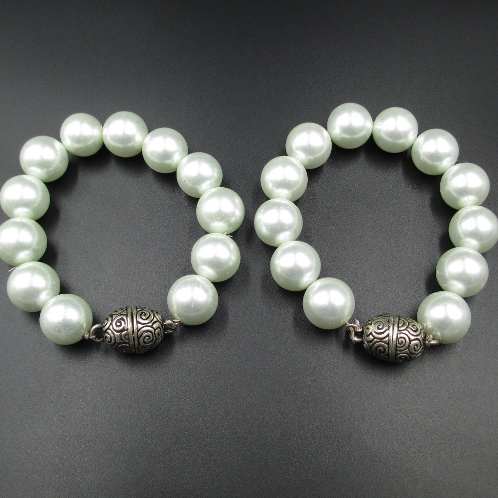 Vintage 2x Large Faux Pearl Bracelets